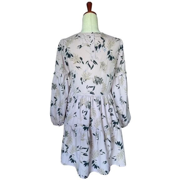 Urban Outfitters UO Floral Printed Mini Dress Pink Babydoll Boho Coquette M - Picture 4 of 8